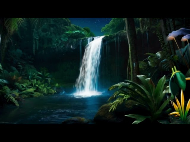 Jungle Waterfall At Night Perfect For Sleep Or Relaxing