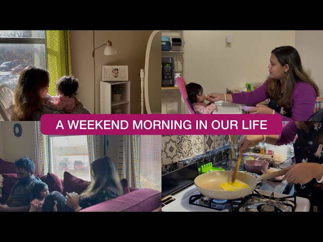 A slow weekend morning | Easy Cheesy Mushroom Omelette Recipe|Bangladeshi couple in USA |Bangla Vlog