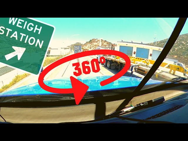 Weigh Station In A Semi Truck POV 360° Video