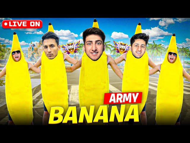 🍌Banana Army Is Live🔴1 Vs 6 - Br Rank 1 Vs 4 - Free Fire Live🍌