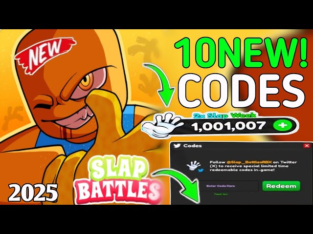 🔥 HURRY ⚔️ UP 🔥 SLAP BATTLES CODES 2025 - SLAP BATTLES ROBLOX CODES - SLAP BATTLES CODES