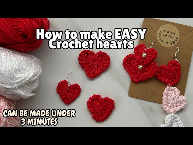 3 EASY crochet hearts tutorial | BEGINNER friendly