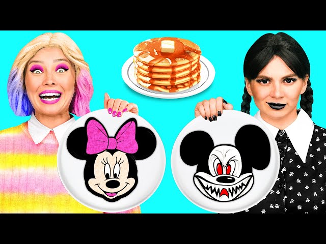 Pancake Art Challenge with Wednesday Addams | Prank Wars by TeenTeam Challenge