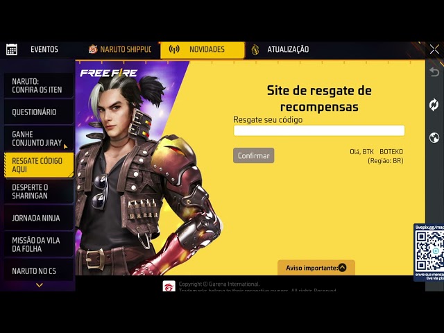 COMO RESGATAR 3 CODIGUIS INFINITOS | RESGATE DENTRO DO FREE FIRE