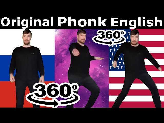 Mr Beast Rizz (Original vs Phonk vs English Versions) 360º