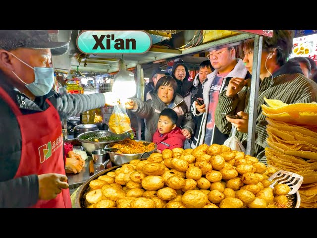 A 24-Hour Nonstop Food Bomb in Xi’an’s Old Street Market, China: From Breakfast to Late-Night Snacks