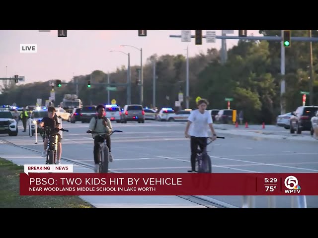 2 kids hit by possible semi near Woodlands Middle School in Palm Beach County