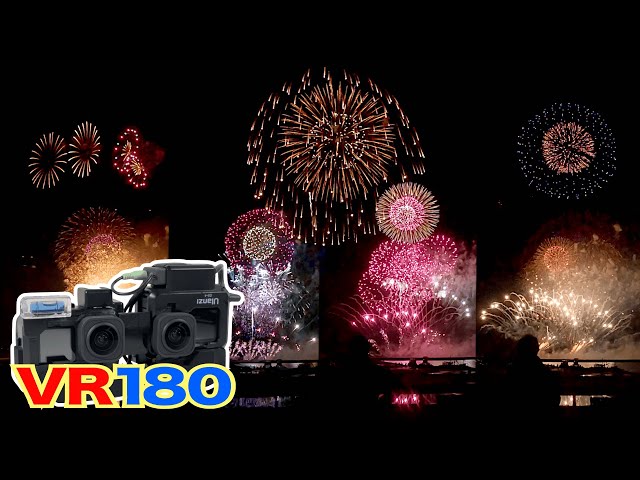 [8K VR180] Fireworks display with VR / Two major fireworks competitions