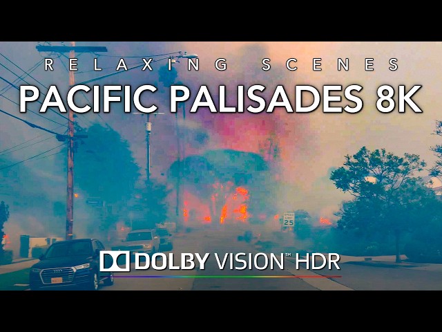 Amazing Drive of Pacific Palisades Great Fire During Critical First Hours in Los Angeles 8K