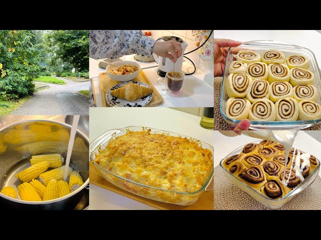 Silent vlog| chicken baked pasta & cinnamon rolls |slow living| daily routine