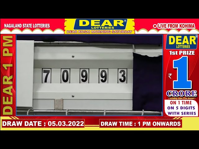 DEAR LOTTERY: LIVE DRAW 1PM (05.03.2022) NAGALAND STATE LOTTERY SAMBAD