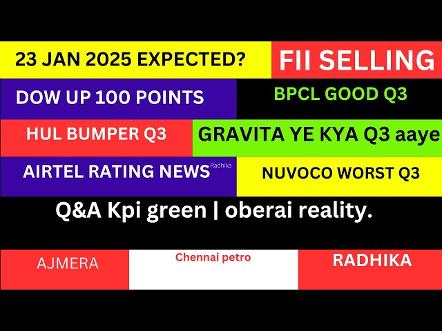 LATEST SHARE MARKET NEWS💥23 JAN💥NIFTY NEWS💥BPCL SHARE NEWS GRAVITA NEWS RADHIKA NEWS PART-1&2