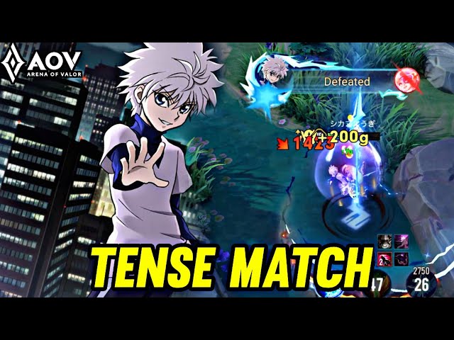 AOV : NAKROTH/KILLUA GAMEPLAY | TENSE MATCH - ARENA OF VALOR LIÊNQUÂNMOBILE ROV