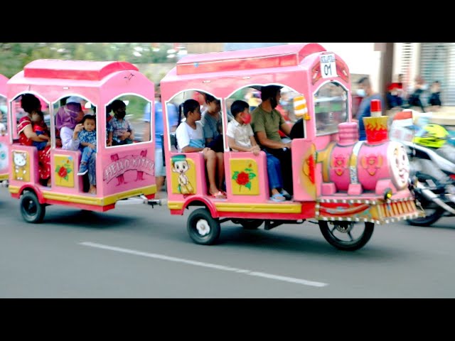 Naik odong odong Thomas Warna Pink Lucu Di Orchard Kelapa Gading + Naik Kuda Delman Istimewa