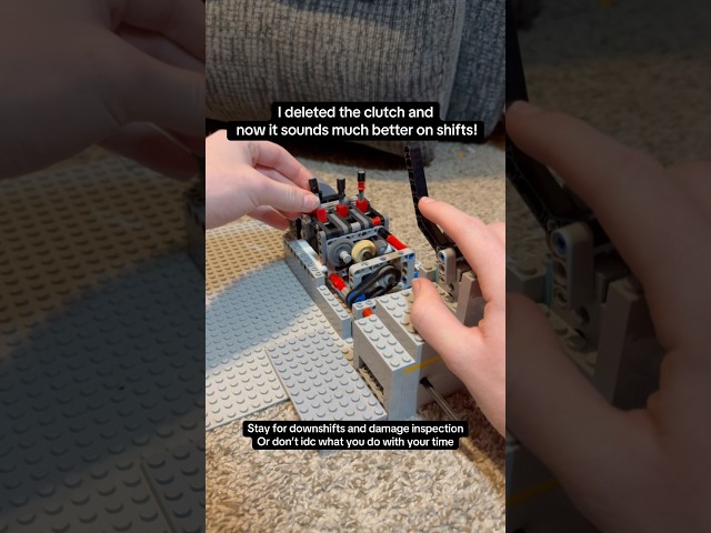 Shifting my vacuum engine without a clutch #cool #lego #legoengine #crazy