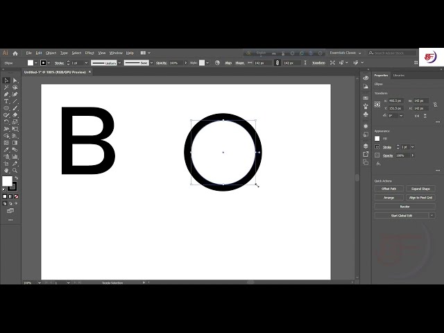 Adobe illustrator BF logo design