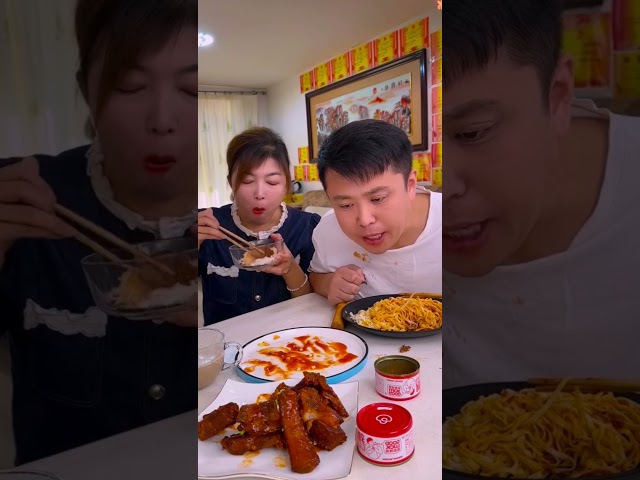 Husband and Wife Mukbang Challenge 2025#yummy #funny #youtubeshorts #shorts#funny