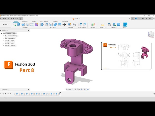 Fusion 360 tutorial 3D Modeling: Part 8