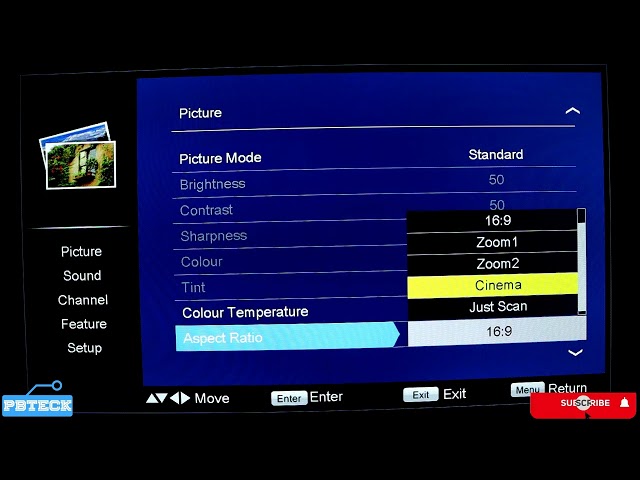 💎 How To Set Aspect Ratio / Screen Size On AMCON Satellite TV | Pbteck