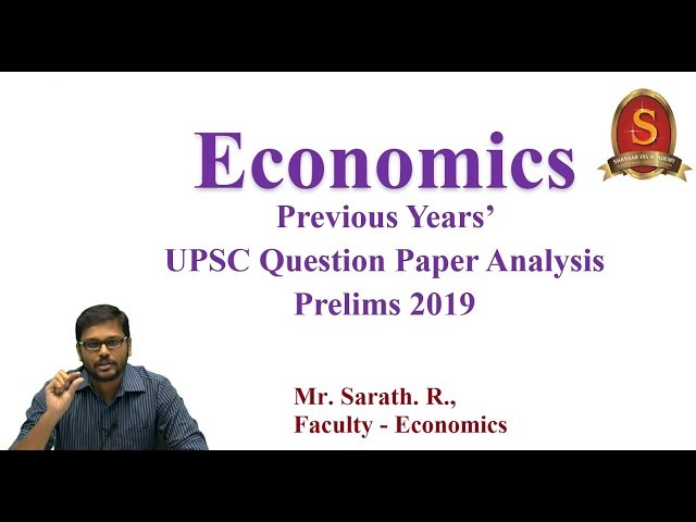 Analysing Previous Years' Questions of  Economics - UPSC Prelims 2019