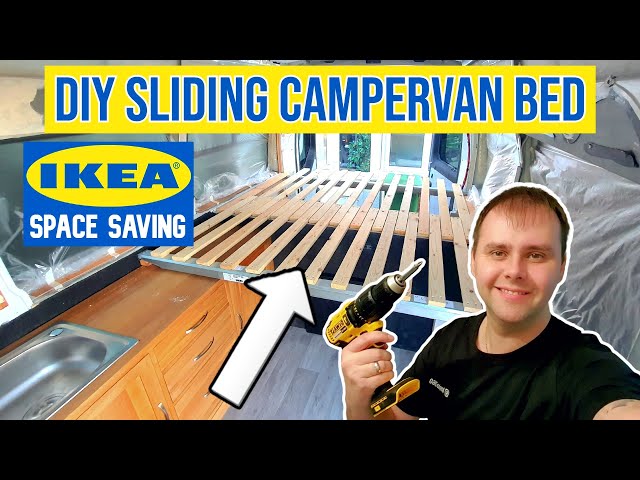 SPACE SAVING IKEA CAMPER VAN BED BUILD | Simple Sliding Bed