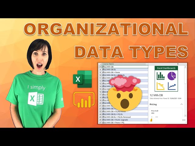 Excel Power BI Organisational Data Types - Mind Blowing New Feature!