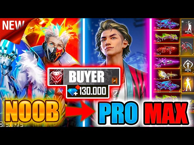 2024 INFINITY👑DIAMONDS💎*MAXBUYER*😱watch how many skins I got Free Fire noob to pro