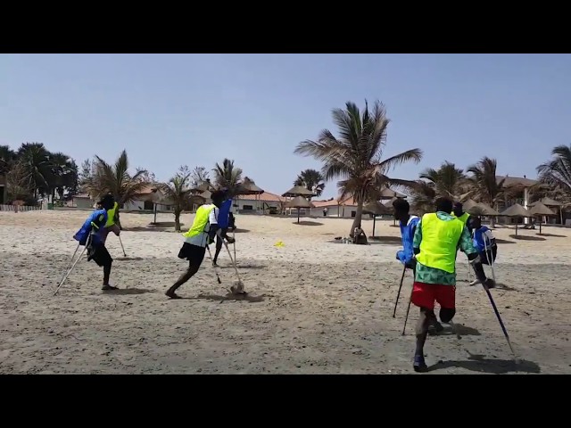 The Gambia Amputee Football training on the beach