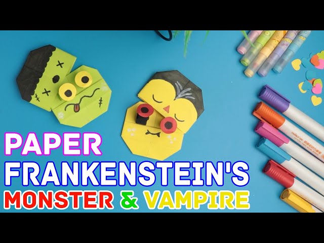 Origami Paper Halloween toy | Paper Frankenstein's Monster & Vampire #diy #origami #paper