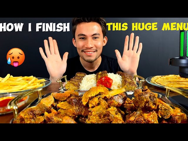 ASMR MUKBANG | Eating Mutton Korma,Chelo Kebab,Lacha Paratha & Friench Fries With Sauce,