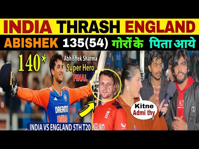 ABHISHEK SHARMA 135(54) | IND🇮🇳 247/9 VS ENG🏴󠁧󠁢󠁥󠁮󠁧󠁿 5TH T20 | PAK REACTION