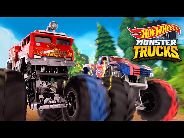 Camp Crush and Champions Cup Challenges + More Monster Truck Videos for Kids! 🏆🔥 | Hot Wheels