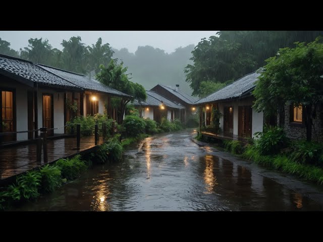 Rain on Cobblestone Streets: Calm Village Ambience for Relaxation #rainsounds #rain #asmr