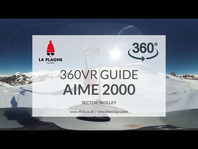 Aime 2000 téléski / drag lift | La Plagne | Biolley / Aime 2000 | Full HD360VR video