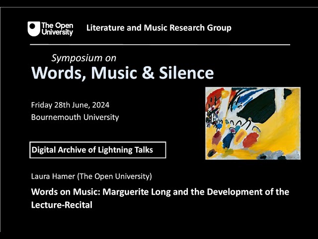 Words, Music and Silence Digital Lightning Talk: Laura Hamer