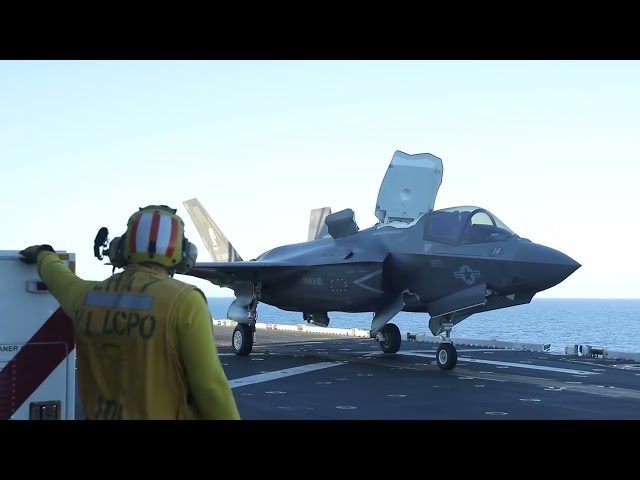 F-35B Launching From Amphibious Assault Ship USS Tripoli