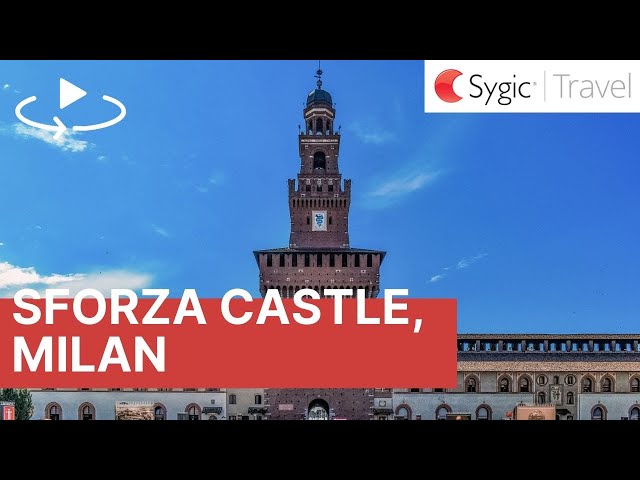 360 video: Entrance to Sforza Castle, Milan, Italy