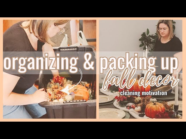 2024 FALL CLEANING MOTIVATION | ORGANIZING AND PACKING UP FALL DECOR | STORY TIME HE GOT SKUNKED!