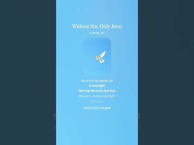 Without Sin, Only Jesus