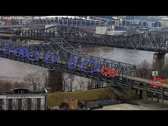 Police Pursuit over Southbound Brent Spence Bridge 2-4-2025