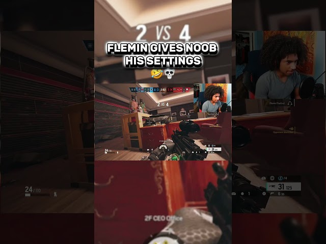 Flemin gives noob his settings🤣💀#rainbowsixsiege #r6 #siege #funny #gaming #noob