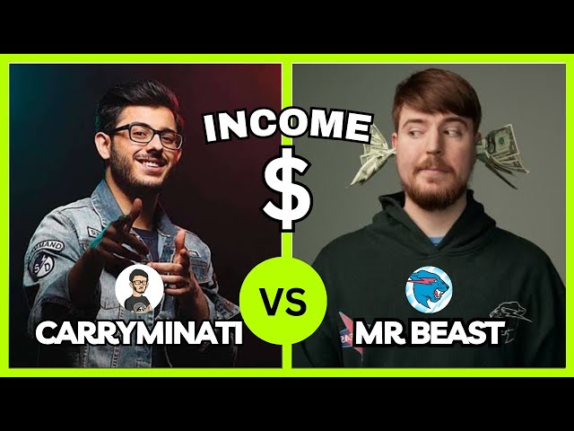 CarryMinati vs MrBeast Income On YouTube | Ajay Nagar | Jimmy Donaldson | earning crores On YouTube