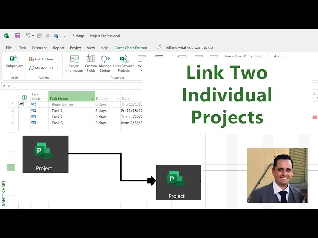 Link Two Projects Together in Microsoft Project