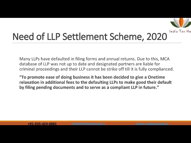 About LLP Settlement Scheme,2020