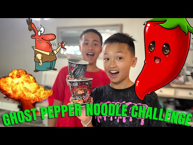 Kids #canornotchallenge Daebak Noodles Ramen Cup Ghost Pepper Challenge. Spiciest Black Noodles Ever