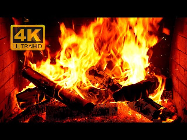 🔥 Cozy Fireplace 4K (12 HOURS). Fireplace with Crackling Fire Sounds. Fireplace Ambience