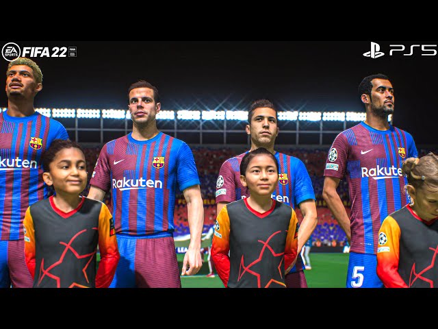 FIFA 22 PS5 - Barcelona Vs West Ham United Ft. Cesar Azpilicueta, Traore | UCL | 4K Gameplay