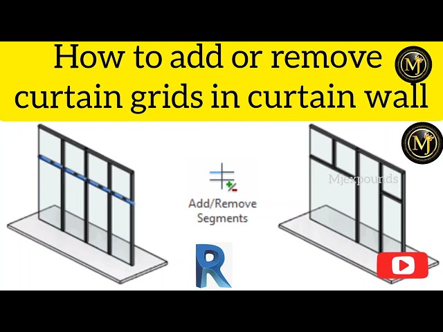 How to remove or add curtain grids in curtain wall|curtain wall |revit tutorials|revit videos|shorts