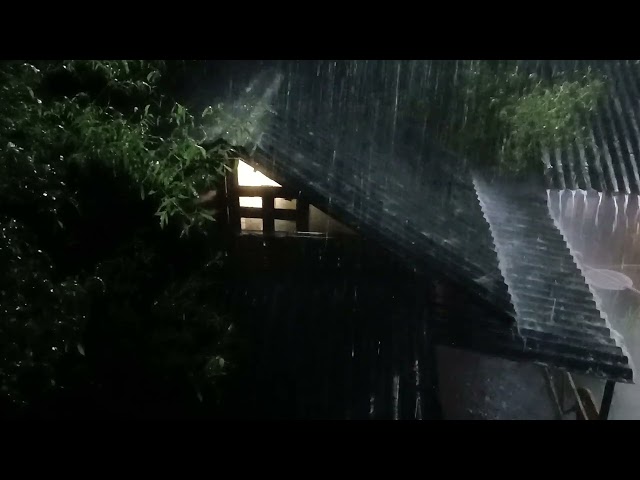 Heavy Rain and Thunderstorm on Tin Roof for Restful Sleep