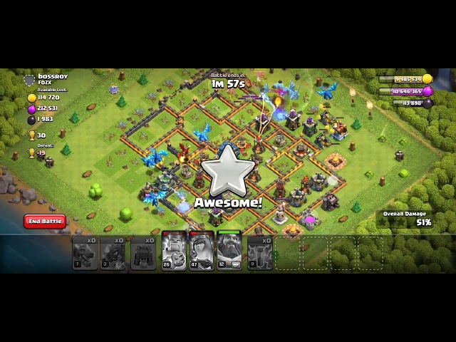 clash of clans।। Huge attack with my electro dragon।।unfortunately miss the star bonus।। Let's Play